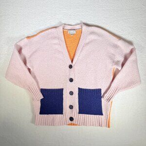 Free Assembly Women XS Color Block Cardigan Sweater Cottagecore Boho Comfy